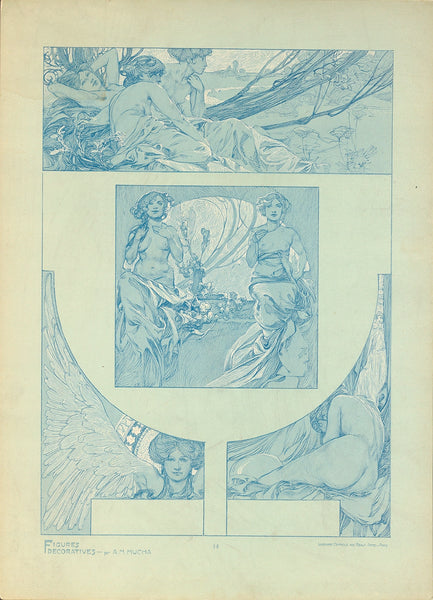 ALPHONSE MUCHA FIGURES DECORATIVES Plate 14 limited edition 2022