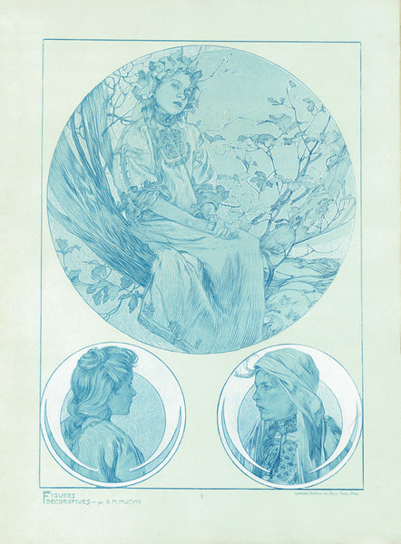 Plate 3 of the folio Figures Decoratives by Alphonse Mucha 1905 limited edition print 2017