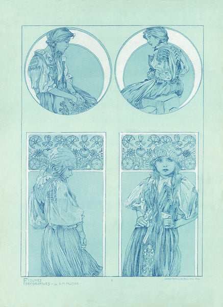 Plate 6 of the folio Figures Decoratives by Alphonse Mucha 1905 special limited edition print 2017