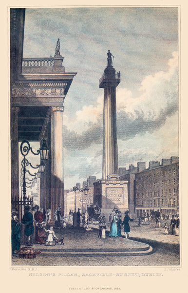 Nelson's Pillar & Sackville (now O'Connell Street) Dublin 1829