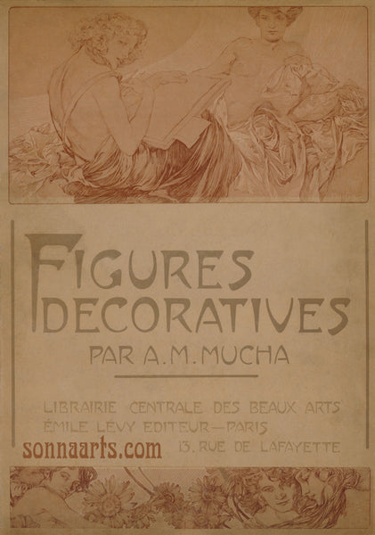 Front Cover of the folio Figures Decoratives by Alphonse Mucha 1905 special limited edition print 2017