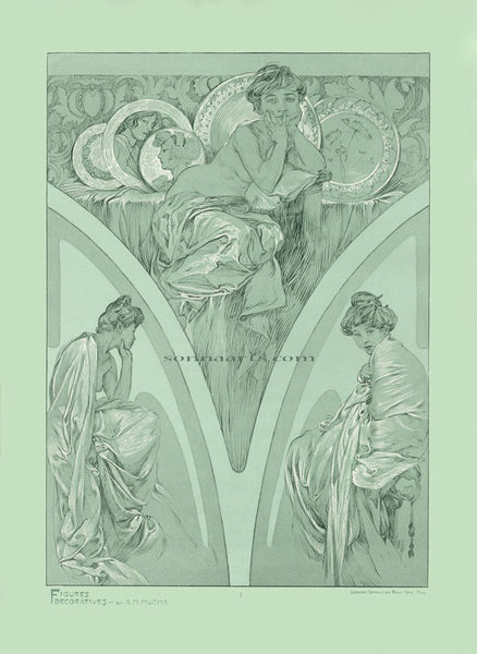 Plate 1 of the folio Figures Decoratives by Alphonse Mucha 1905 special limited edition print 2017