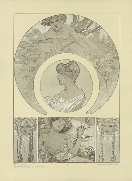 Plate 2 of the folio Figures Decoratives by Alphone Mucha 1905 special limited edition 2017