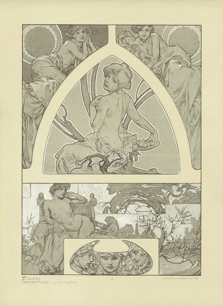 Plate 4 of the folio Figures Decoratives by Alphonse Mucha 1905 special limited edition print 2017