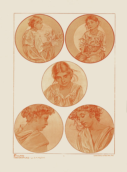 Plate 5 of the folio Figures Decoratives by Alphonse Mucha 1905 special limited edition print 2017