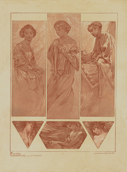 Plate 7 of the folio Figures Decoratives by Alphonse Mucha 1905 special limited edition print 2017
