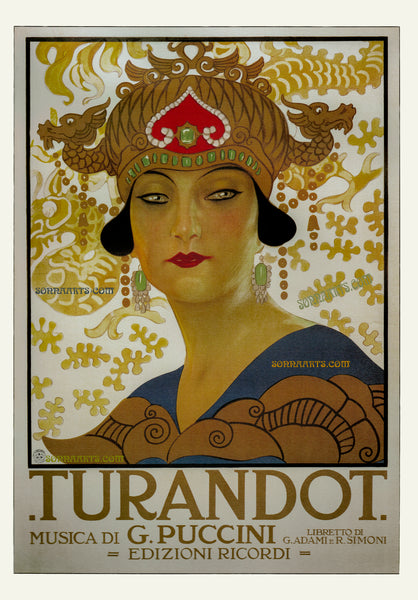 ART DECO PROMOTIONAL POSTER 1926 FOR THE OPERA TURENDOT Limited Edition Print 2017